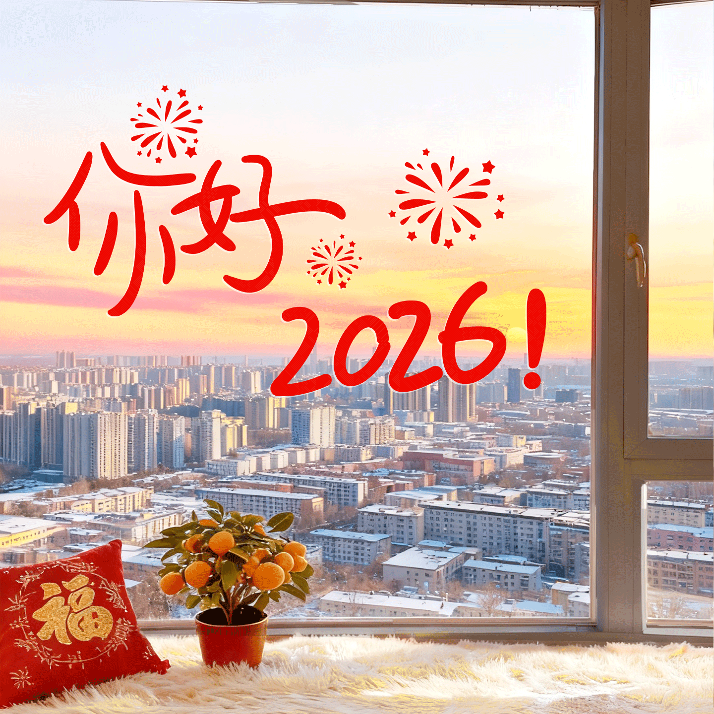 2026新年马年春节窗花玻璃贴