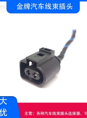 1J0 973 722大众雾灯1J0973722喷水电机碳罐电磁阀插头 2P接插件