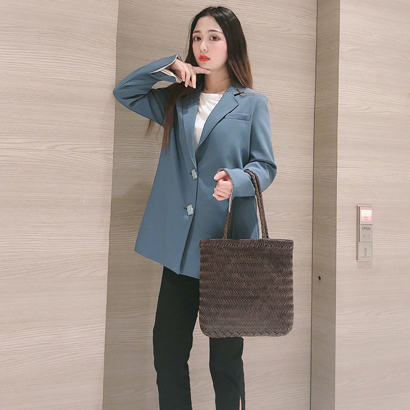 爵匠头层牛皮编织单通用款女包