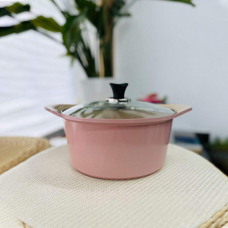 爱合米进口陶瓷汤锅20-24cm不扑锅不溢锅内外不粘易清洗受热均匀