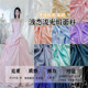 液态闪光水晶丝缎光滑礼服流光缎面丝绸婚纱服装 硬挺布料设计面料