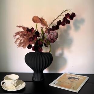ins覆古侘寂花瓶彷真花个性高颜值陶瓷艺术花器民宿客厅桌面摆件