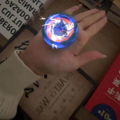 抖音爆款旋转陀螺玩具解压桌面回力激情碰撞打火石火花陀螺.