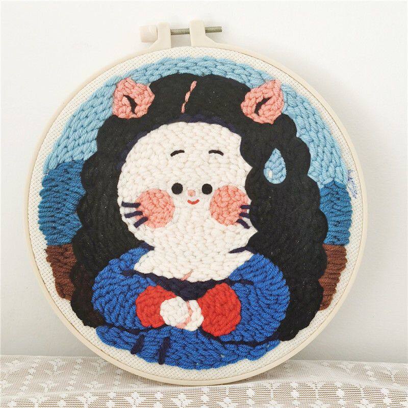 招手工活俄罗斯戳戳绣手工绣diy材料包戳戳秀乐墩绣十字绣毛线刺