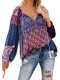 Shirt休闲宽松花卉印花上衣衬衫 Casual Print Top Loose Floral
