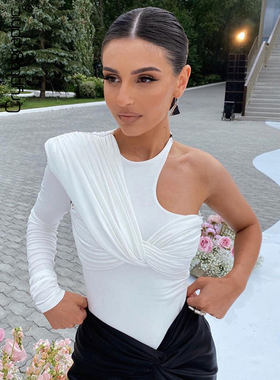 Solid Color Skinny Half Sleeve Jumpsuit女纯色紧身半袖连身裤