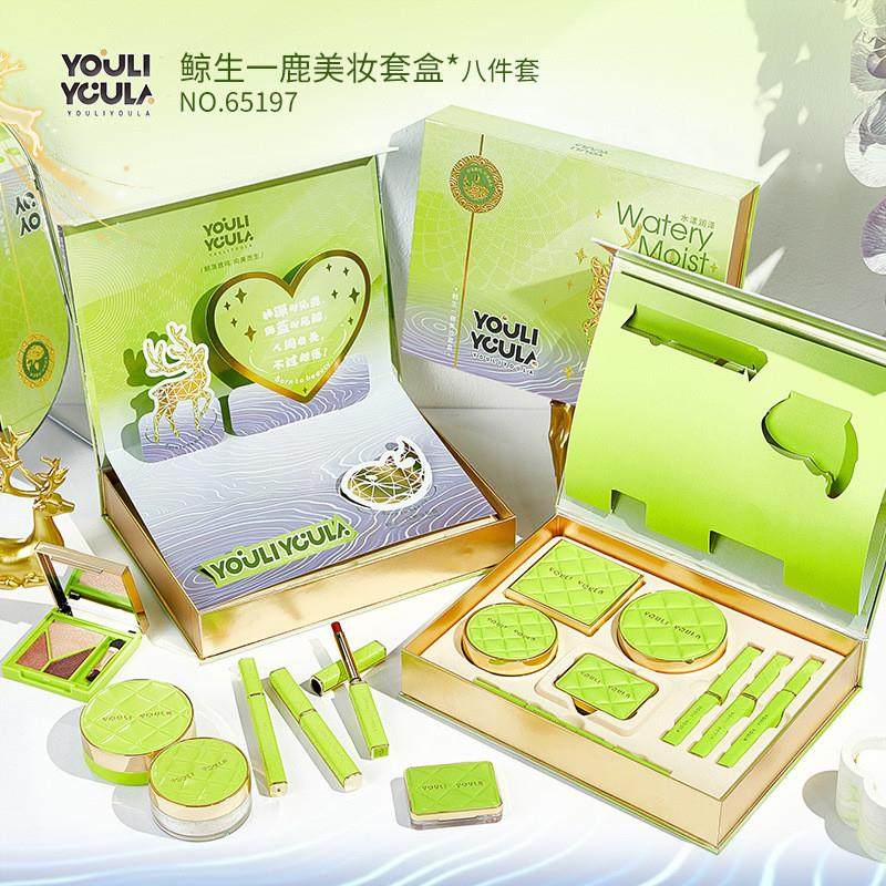 [青春礼盒]彩妆礼盒8件套口红气垫定妆粉彩妆套装彩妆一套女全套