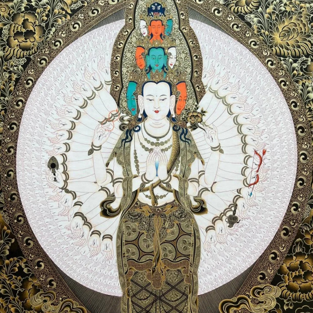 【唐卡】千手千眼观音 电子图片装饰喷绘临摹素材