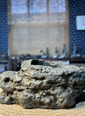 多肉水培青石花盆家居庭院布景桌面石头复古中式无孔仿石头异形花