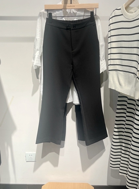 indicia5A303KZ098专柜正品标记女装冰丝开叉微喇休闲裤吊牌价589