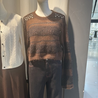 IndiciaF2C4MS440F专柜正品标记女镂空气质时尚针织衫吊牌价639