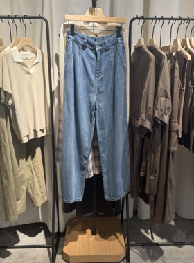 indiciatheL2C5NK128专柜正品标记女装褶皱宽松显瘦牛仔裤吊牌689