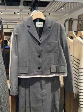indiciaF2A5XZ049F专柜正品标记女装简约拼接西服短外套吊牌1189