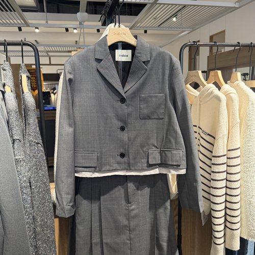 indiciaF2A5XZ049F专柜正品标记女装简约拼接西服短外套吊牌1189