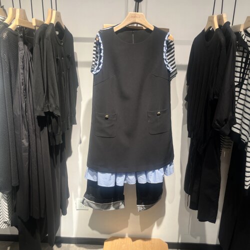 indiciaF2B5LQ181C专柜正品标记女装拼接气质连衣裙吊牌价789