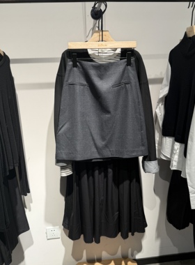 indiciaF2D4QZ795N专柜正品标记女绵羊毛半身裙A字短裙吊牌价689