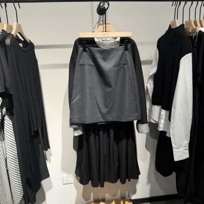 indiciaF2D4QZ795N专柜正品标记女绵羊毛半身裙A字短裙吊牌价689