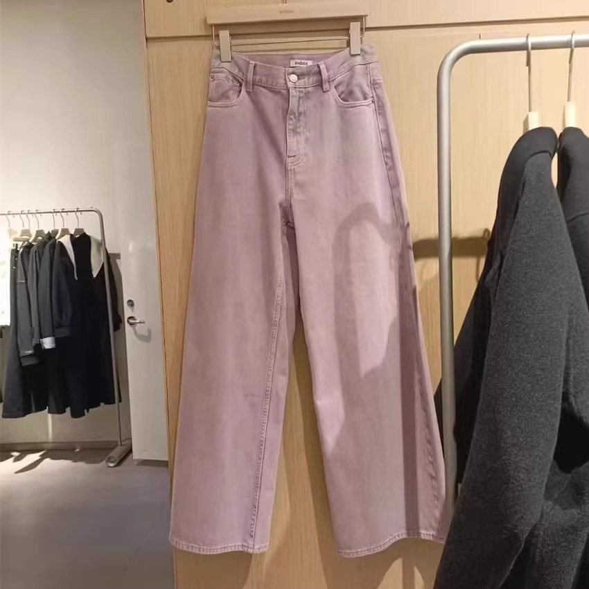 indiciaF2D4NK801F专柜正品标记女装紫色牛仔休闲长裤吊牌价739