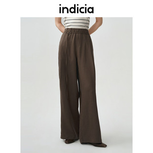 宽松简约吊牌价689 直筒休闲裤 indiciaF2B5KZ146C专柜正品 标记女装