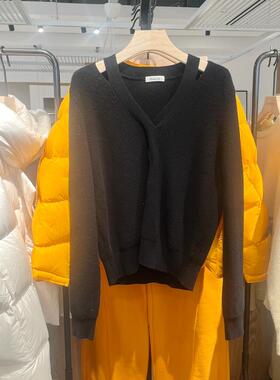 Indicia5D310MS546专柜正品标记女装冬款V领百搭针织衫吊牌价639
