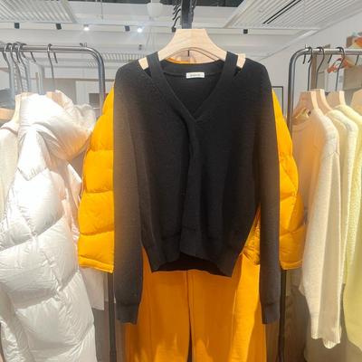 Indicia5D310MS546专柜正品标记女装冬款V领百搭针织衫吊牌价639