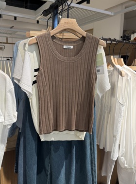 indicia6B406BX370F专柜正品标记女装圆领时尚背心上衣吊牌价399