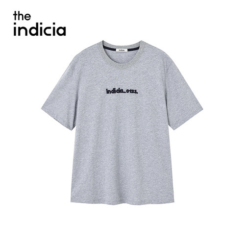 indiciaF2C5TX377N专柜正品标记女装极简字母灰色T恤百搭吊牌389
