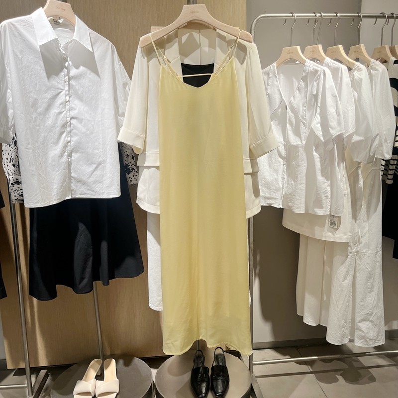 indicia5B306LQ226专柜正品标记女装缎面醋酸吊带长裙吊牌价799