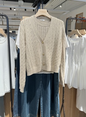 indiciaF2C4KS478C专柜正品标记两件套背心开衫针织衫套装吊牌899