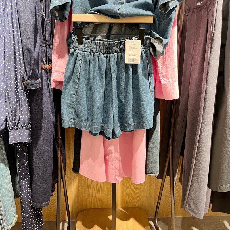 Indicia5C307DK337专柜正品标记女装牛仔松紧腰阔腿裤吊牌价499