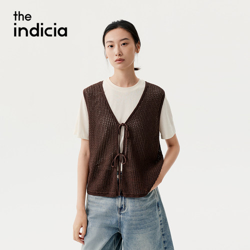 indiciaF2C5SY355N专柜正品标记女装马甲针织开衫套装吊牌价689