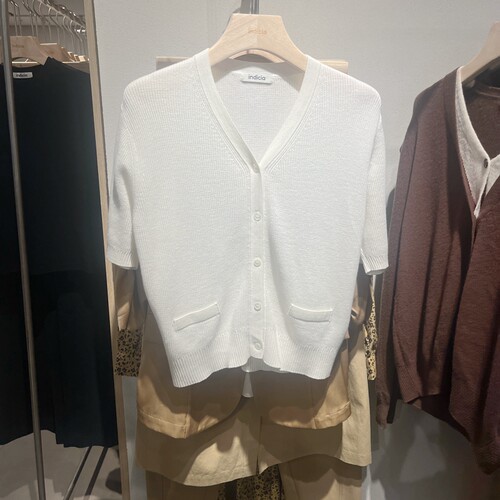 indicia6B404KS231C专柜正品标记女装v领简约针织开衫吊牌价689