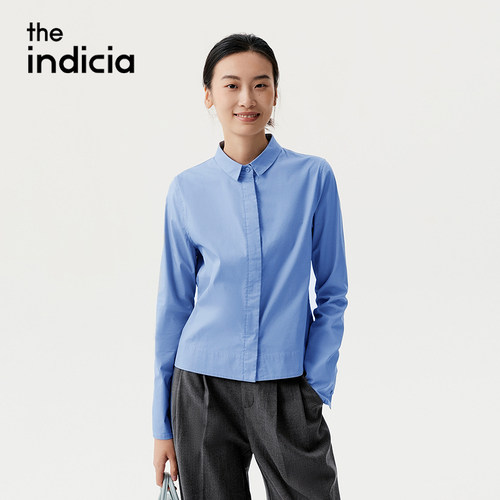 indiciaF2C5CS389C专柜正皮标记女装翻领韩系宽松衬衫吊牌价599