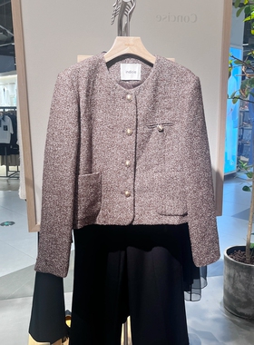 indicia5D310WT491C专柜正品标记女装气质小香风短外套吊牌价1489