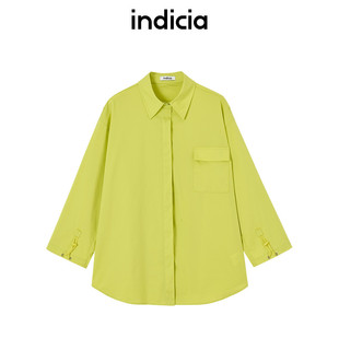 indiciaF2B5CS239N专柜正品标记女装果绿色长袖衬衫简约吊牌价799