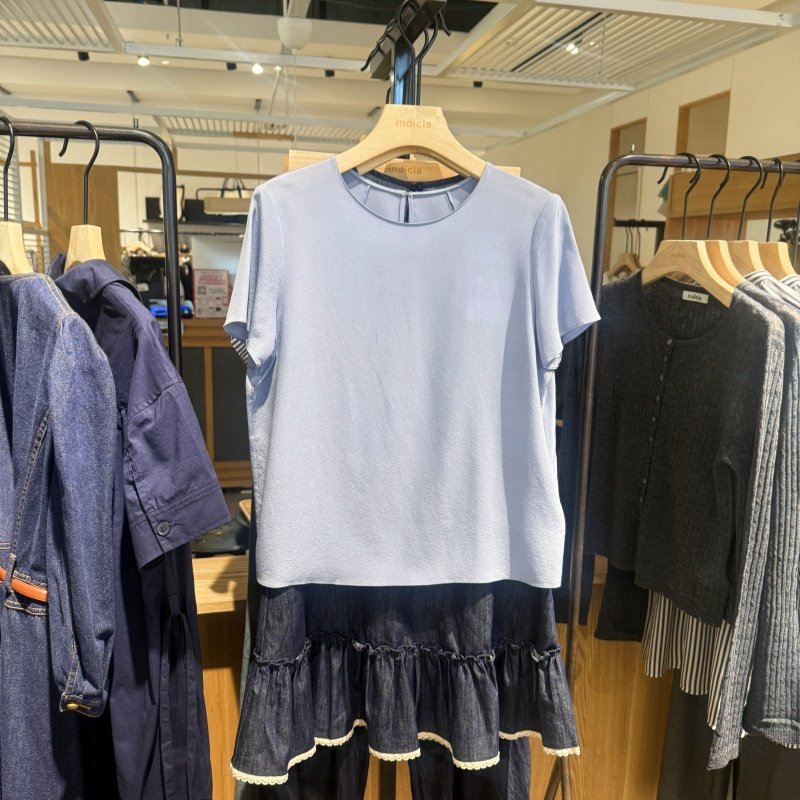 indicia6B406SY306F专柜正品标记女装轻薄舒适桑蚕丝T恤吊牌价789