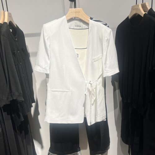 Indicia6B406CS347C专柜正品标记女装系带薄款西装外套吊牌价989