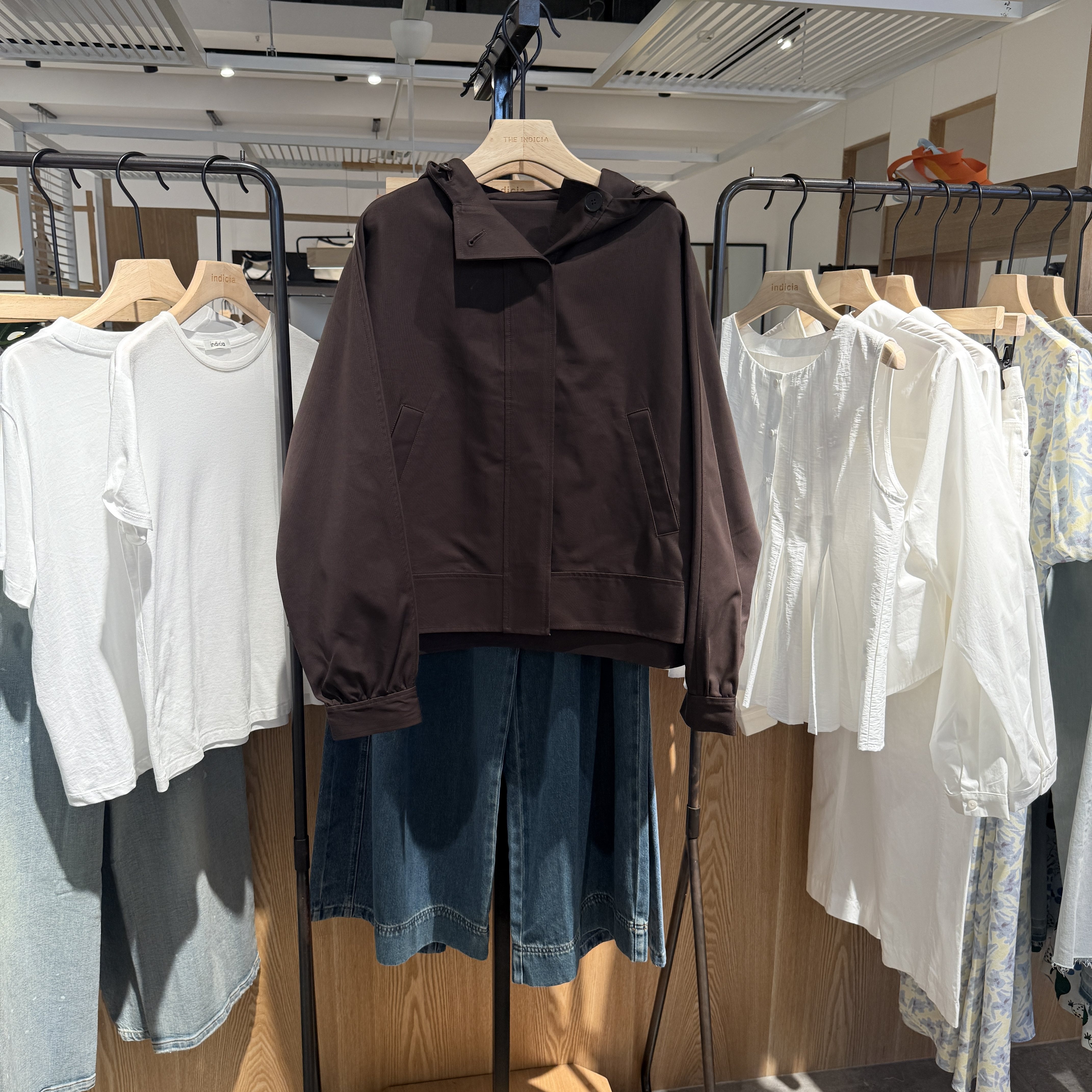 IndiciaF2C4WT486N专柜正品标记女装百搭夹克连帽外套吊牌价1289