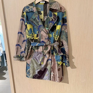 indicia5C307FY323专柜正品标记女装秋款印花风衣外套吊牌价1489