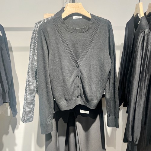 indicia6A401ZZ023N专柜正品标记女装V领通勤针织开衫外套吊牌699