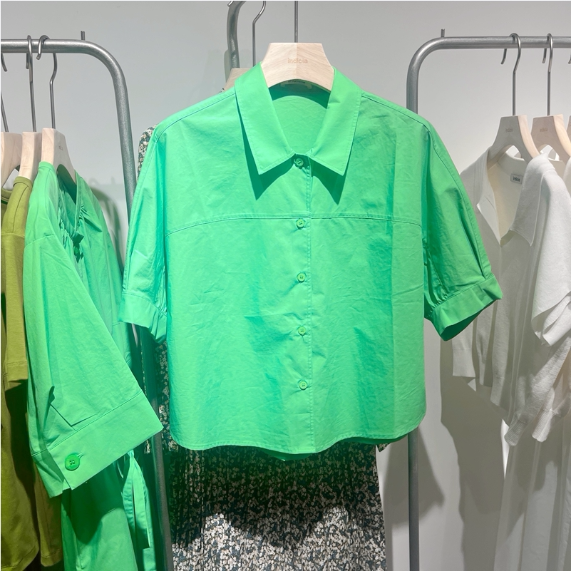 indicia6B405CS271N专柜正品标记女装夏款上衣短袖衬衫吊牌价569图片