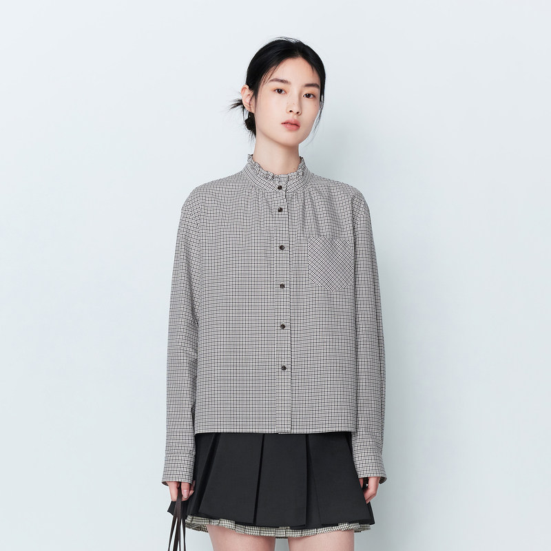 indiciatheL2A6CS029专柜正品标记女装格纹通勤衬衫吊牌价569