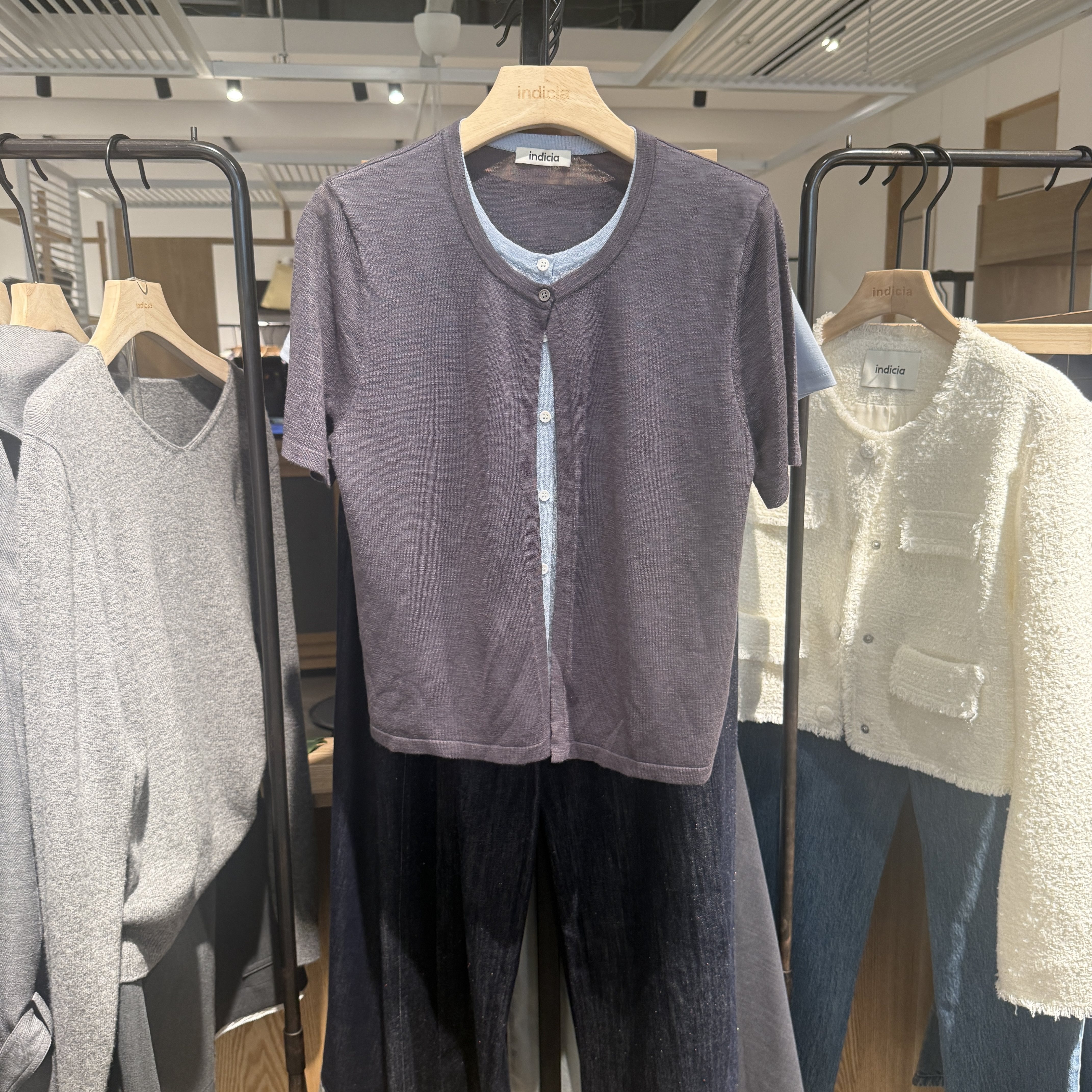 indiciaF2B5KS166N专柜正品标记女装假两件设计感短袖开衫吊牌539图片