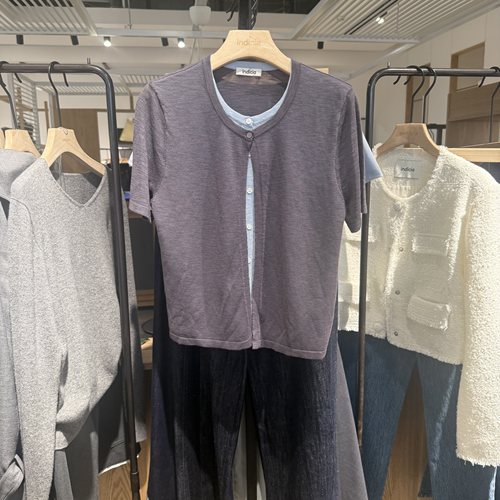 indiciaF2B5KS166N专柜正品标记女装假两件设计感短袖开衫吊牌539