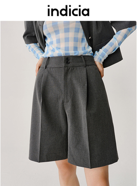 indicia5C307DK310专柜正品标记女装高腰短裤通勤风裤子吊牌价539