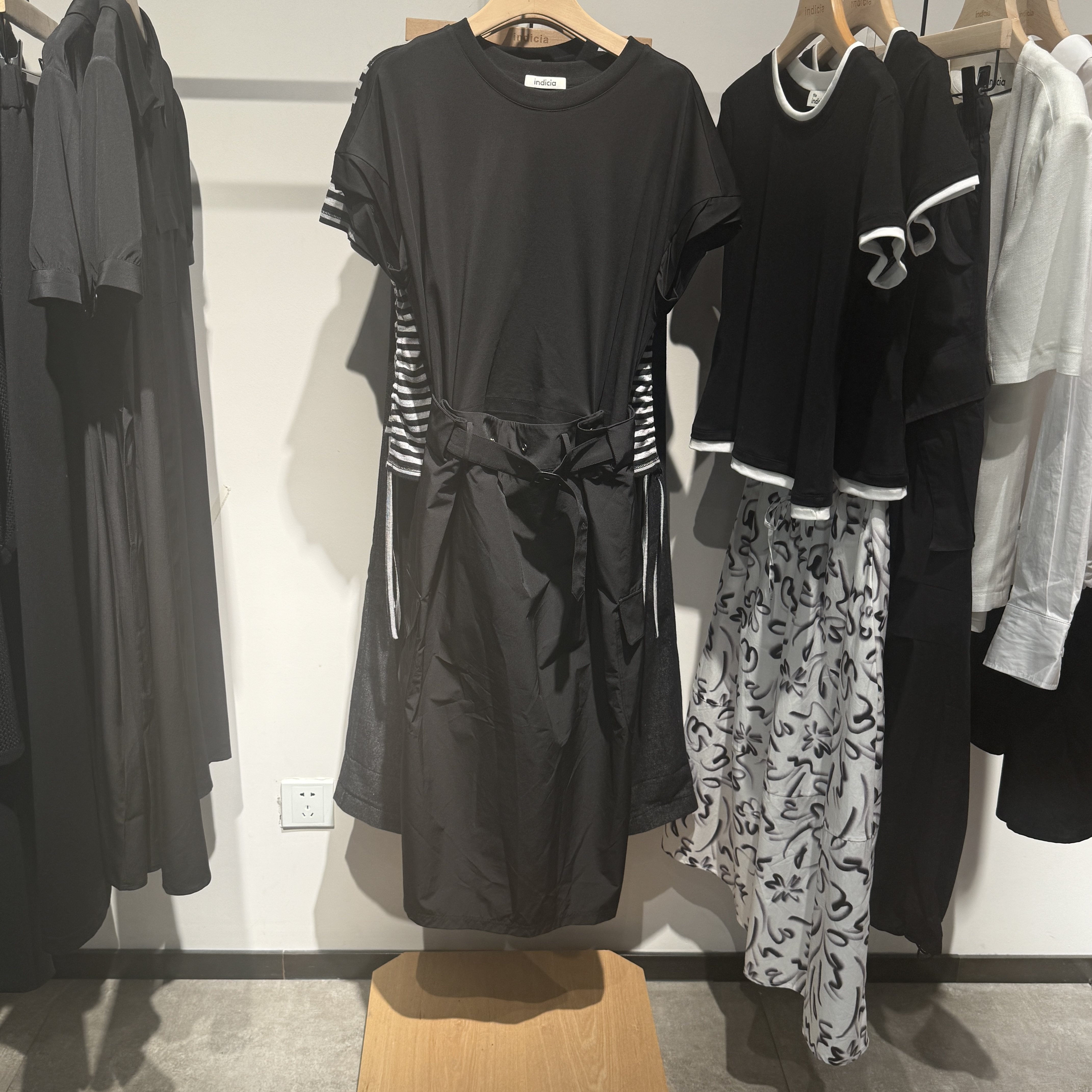 indicia6B406LQ361N专柜正品标记女装假两件连衣裙拼色吊牌价989