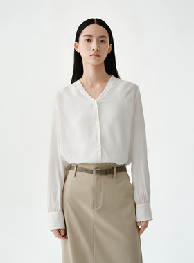 indiciaF2B5CS121C专柜正品标记女装V领轻薄衬衫百搭吊牌价889