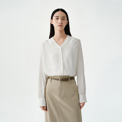 indiciaF2B5CS121C专柜正品标记女装V领轻薄衬衫百搭吊牌价889