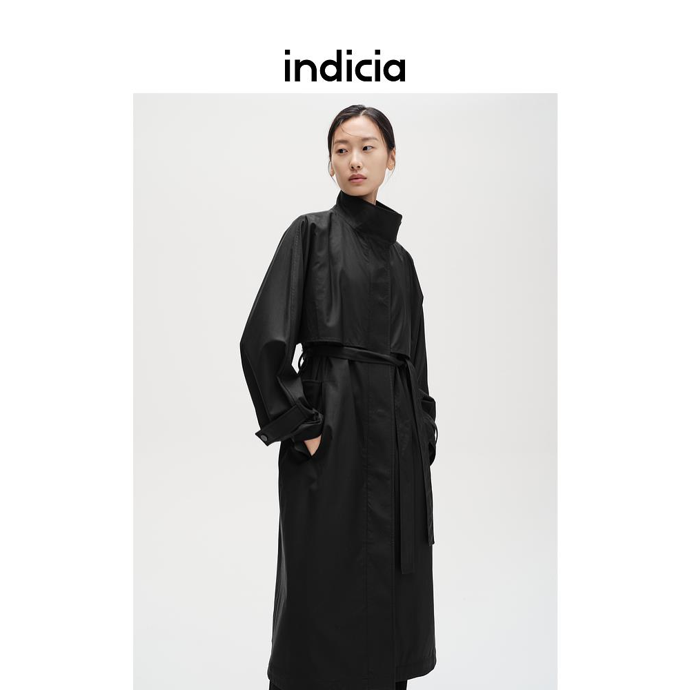 indiciaF2C4FY462C专柜正品标记女装简约风衣长款外套吊牌价2289