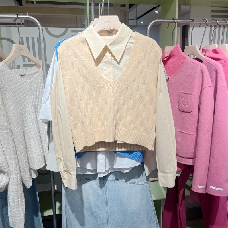 indicia5C309BX408专柜正品标记女装秋款背心马甲百搭吊牌价499